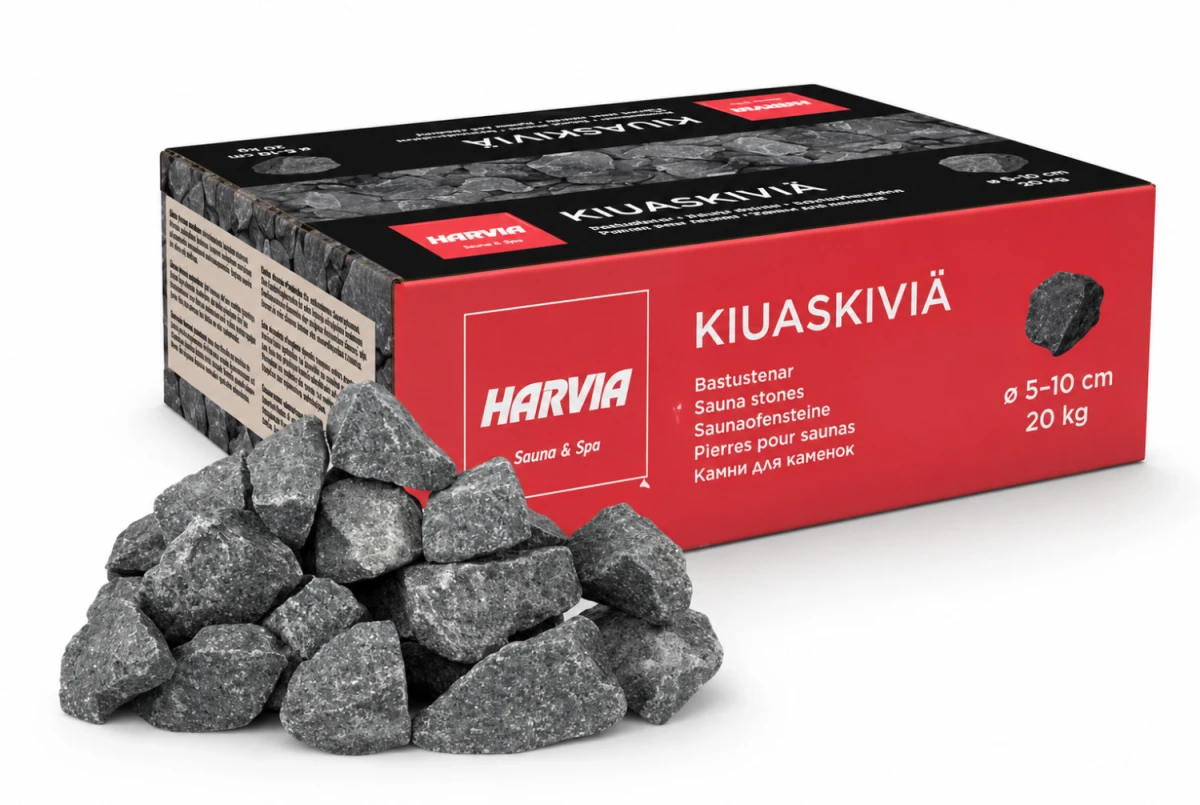 Pierres de sauna Harvia 20 kg Ø5-10 cm en diabase olivine : réf. AC3000