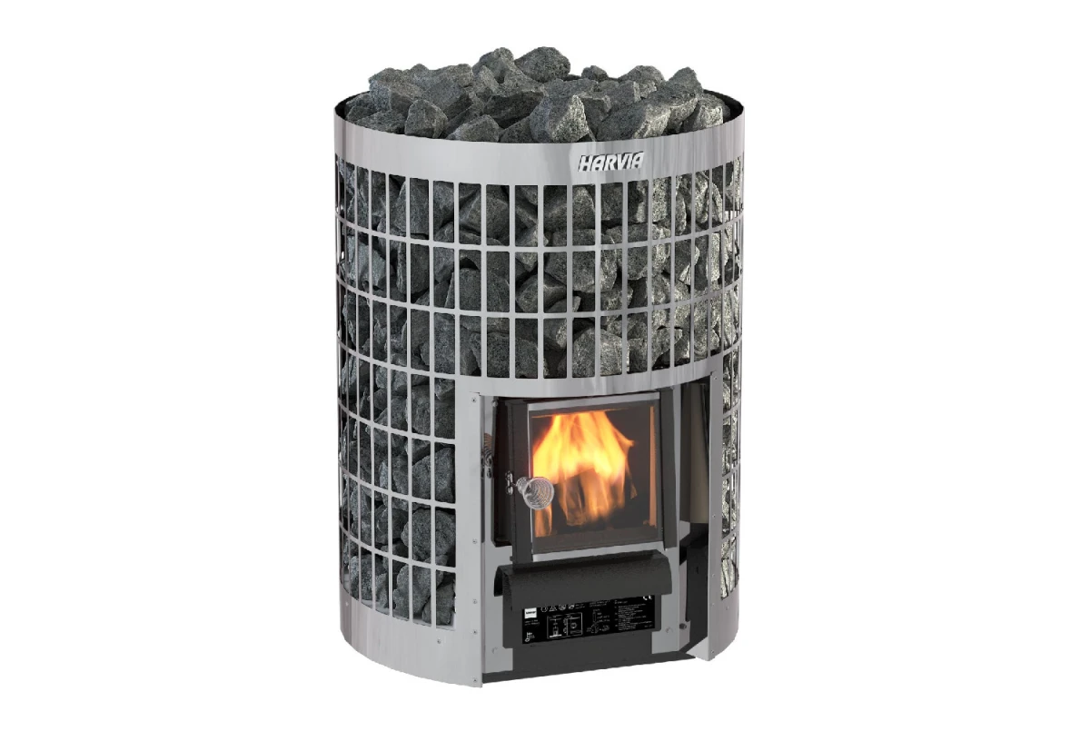 Poêle à bois Harvia Cilindro 16 pour sauna : poêle colonne pour cabine de 6 à 13 m³