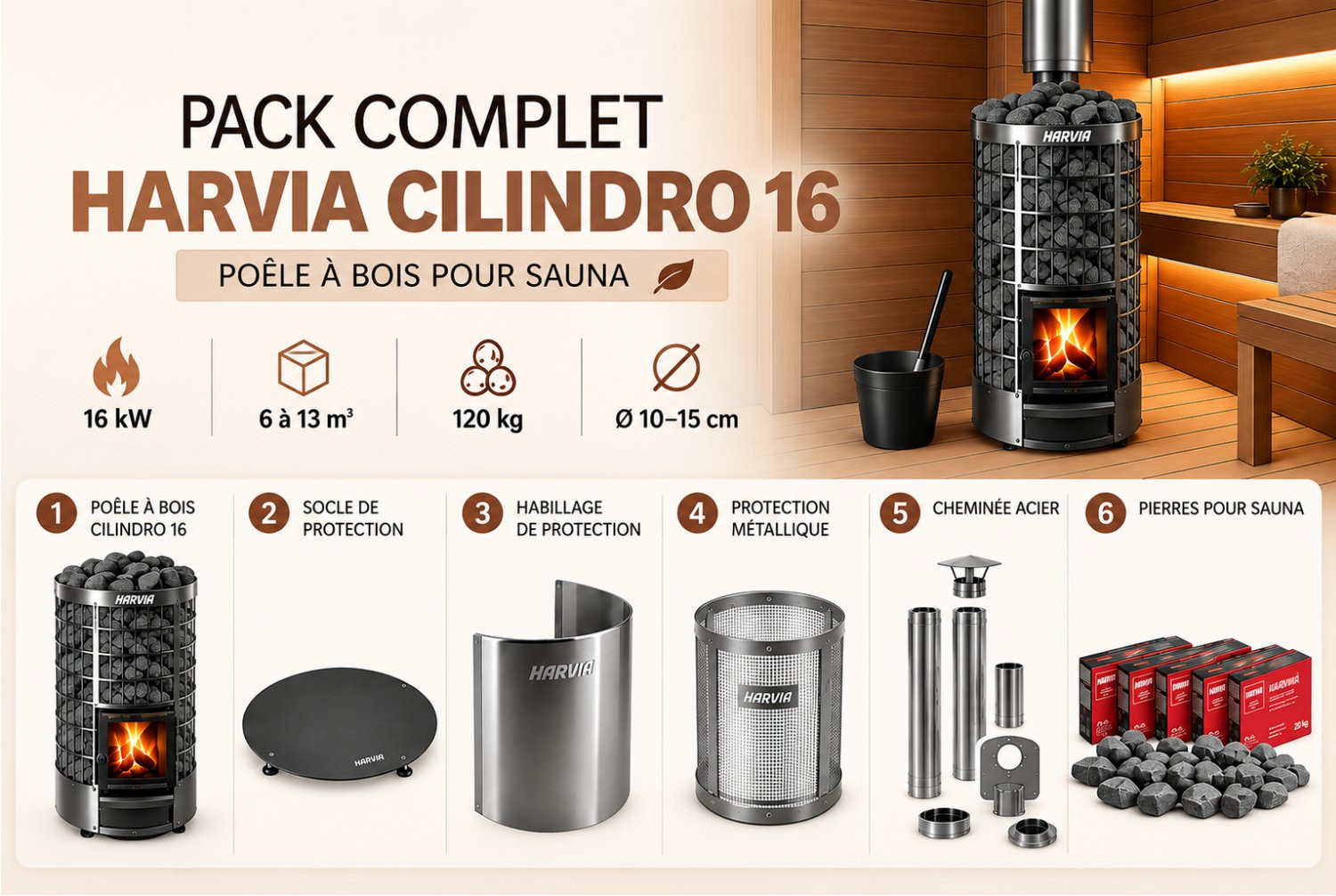 PACK HARVIA CILINDRO 16 - BOIS