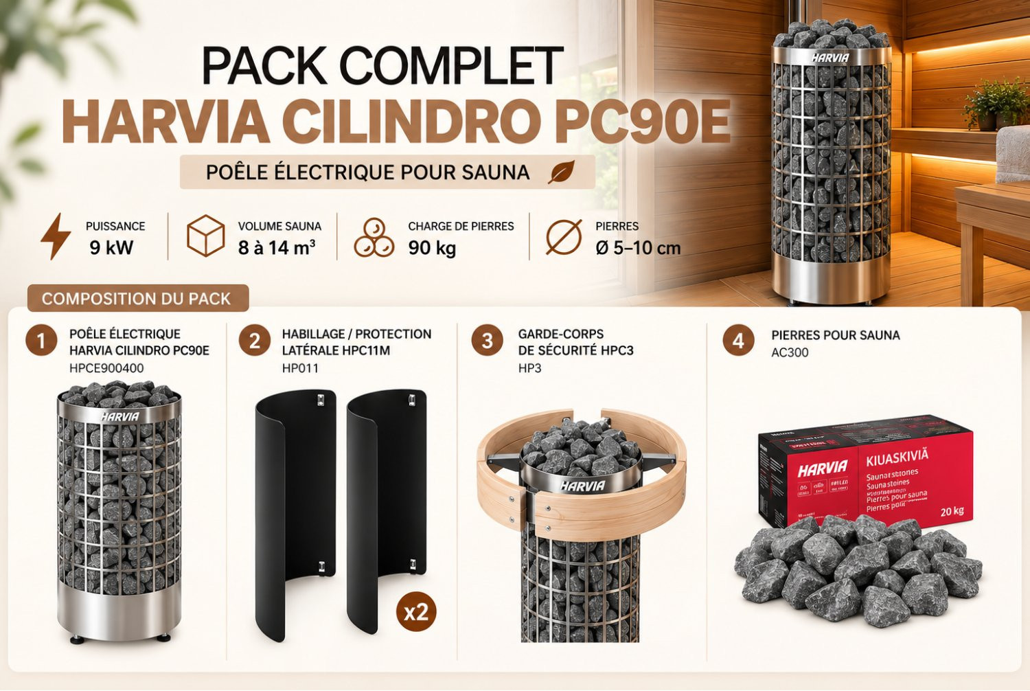 PACK HARVIA CILINDRO PC90E - ELECTRIQUE