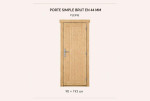 Kit porte simple pleine bois brut pour abri ou garage de 44mm - 90x199 cm