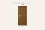 Kit porte simple pleine bois autoclave pour abri ou garage de 44mm - 90x199 cm