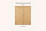 Kit porte double pleine bois brut pour abri ou garage de 44mm - 150x199 cm