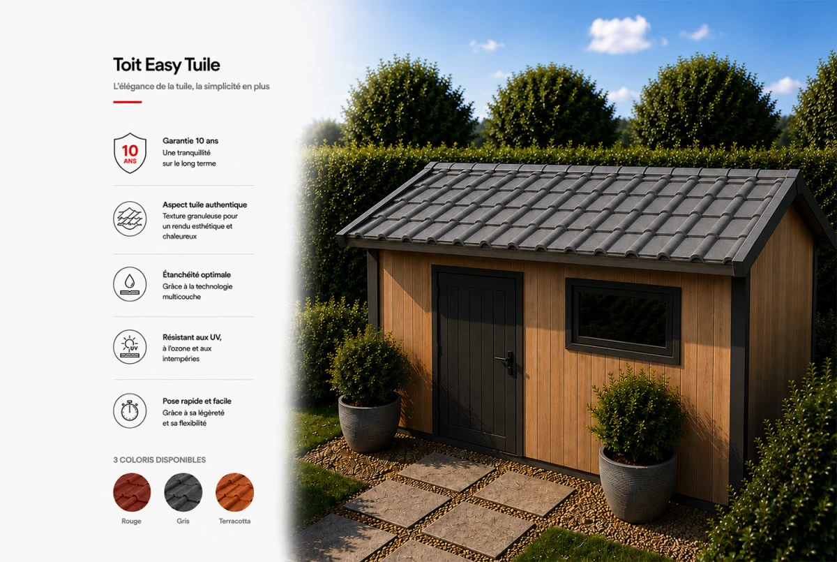 Solution de toiture EASY TUILE pour abri de jardin CELESTE 11