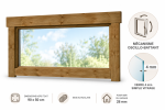 Fenêtre supplémentaire bois autoclave pour abri ou garage de 28mm - 90x50 cm - Simple vitrage