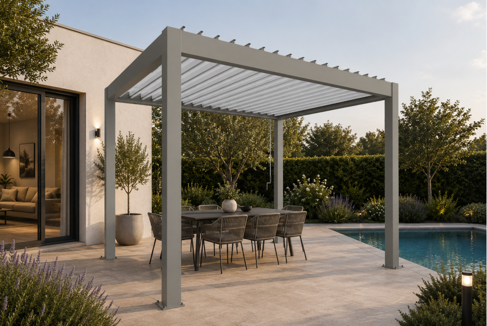 Pergola Biohort T. 3m x 3m – Acier Thermolaqué – Garantie 20 ans