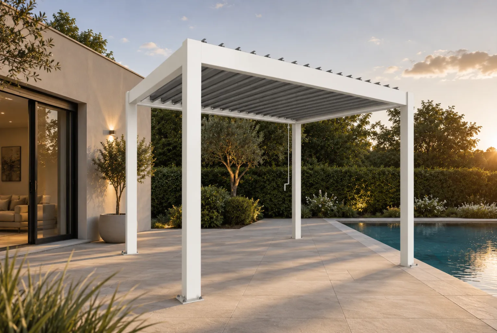 Pergola Biohort T. 4,5m x 3,5m – Acier Thermolaqué – Garantie 20 ans
