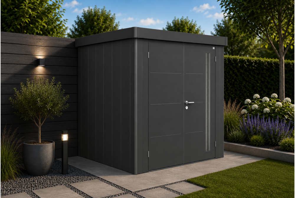 Abri de jardin métal Biohort Neo 2B double porte 236x236 cm