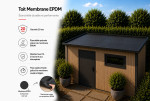 Pack Membrane EPDM Prelasti Noir Épaisseur 1.20 mm T. 417x350cm