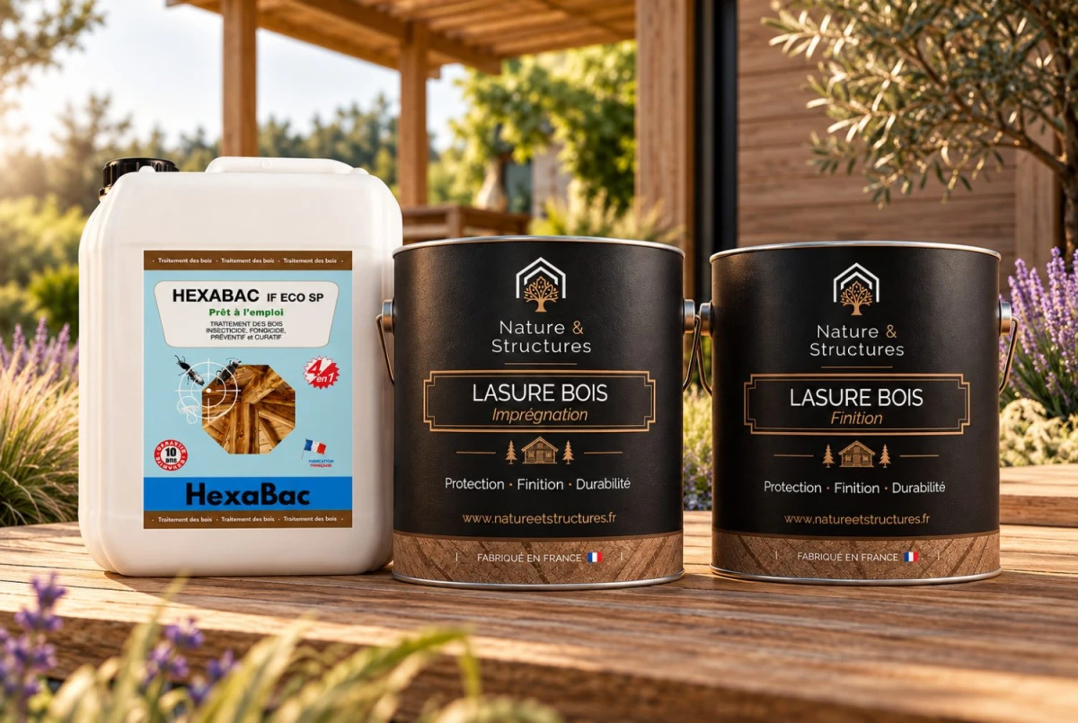 Pack lasure opaque Nature & Structures 20 L : traitement, imprégnation et finition RAL pour abri jusqu’à 15 m²