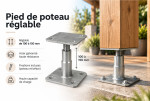 Kit 8 platines d'ancrage réglables pour carport
