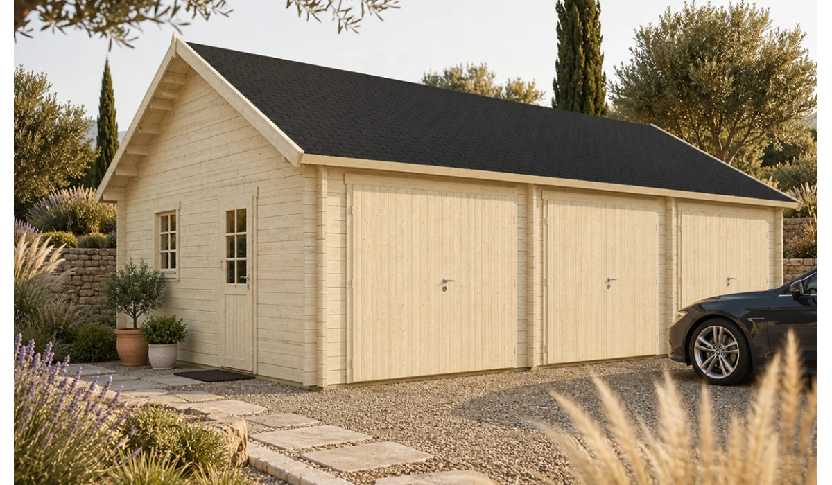 Garage bois 3 voitures : garages triples en kit | Nature & Structures