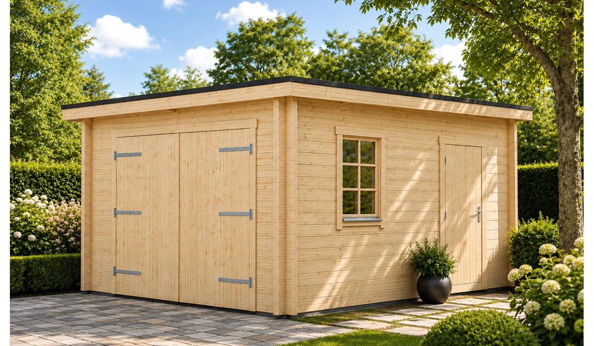 Garage bois toit plat : garages modernes | Nature & Structures