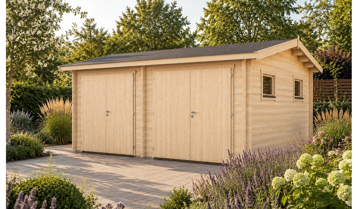 Garage bois double pente : garages 1 à 3 voitures | Nature & Structures