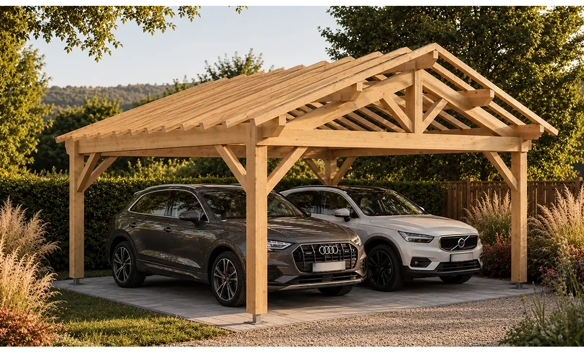 Abri Voiture & Carport Bois, Métal & Solaire | Nature & Structures — Livraison & Installation