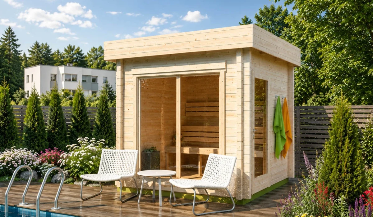 Sauna cabine extérieur en bois | Nature & Structures